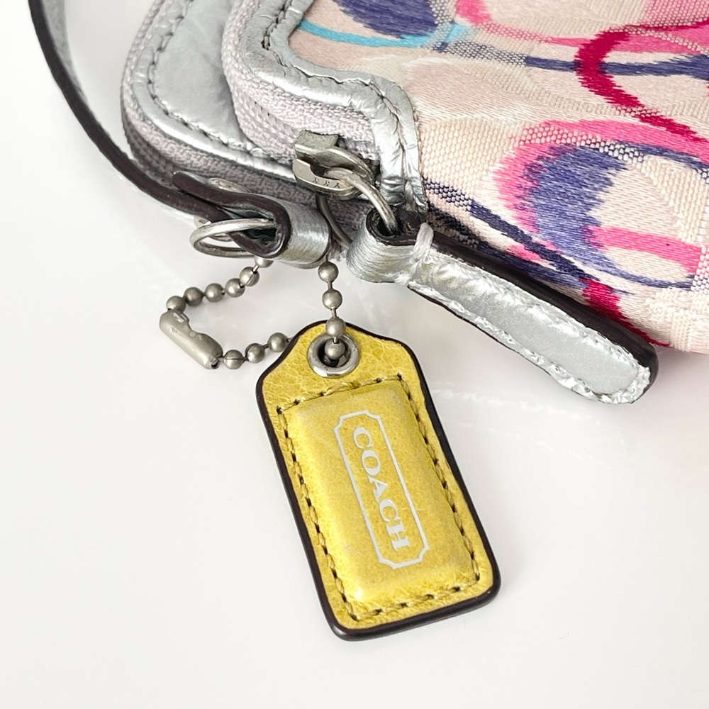 Coach Poppy Ikat Signature Small Wallet Wristlet - Picture 8 of 12